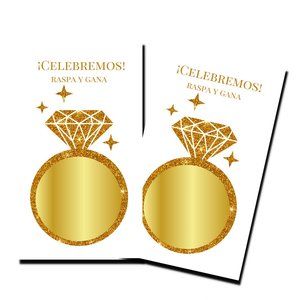 Bachelorette Party - Celebremos - 50 Scratch Off Cards - Bridal Shower Games